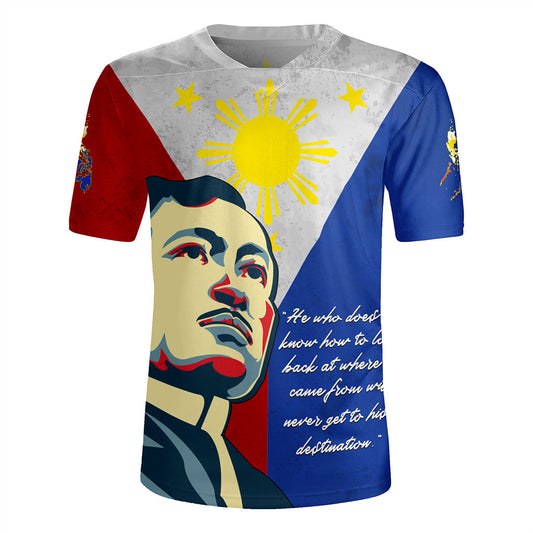 Philippines Filipinos Rugby Jersey Jose Rizal Flag Map Country Grunge