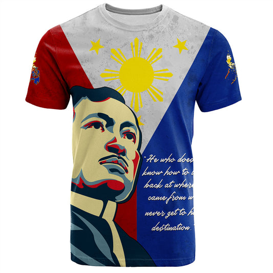 Philippines Filipinos T-Shirt Jose Rizal Flag Map Country Grunge
