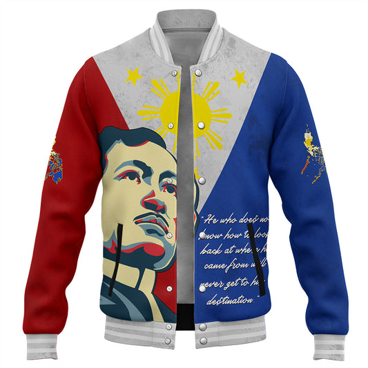 Philippines Filipinos Baseball Jacket Jose Rizal Flag Map Country Grunge