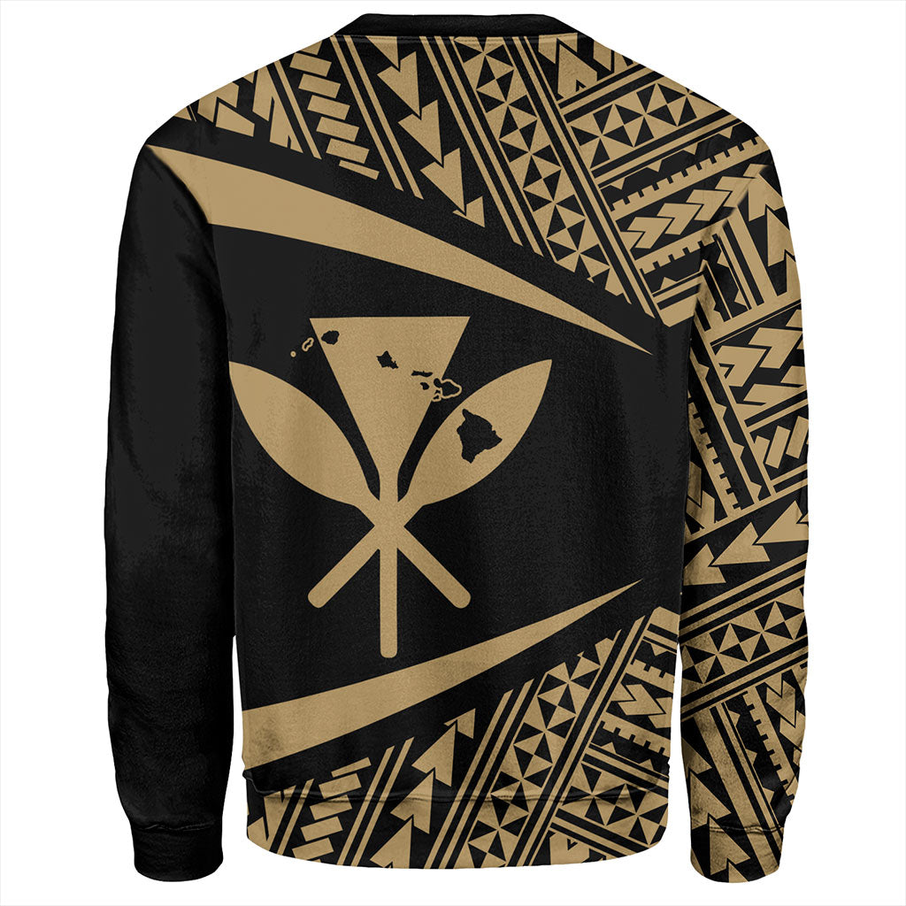 Hawaii Sweatshirt Polynesian Tribal Pattern Round Style