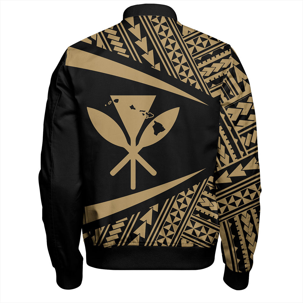 Hawaii Bomber Jacket Polynesian Tribal Pattern Round Style