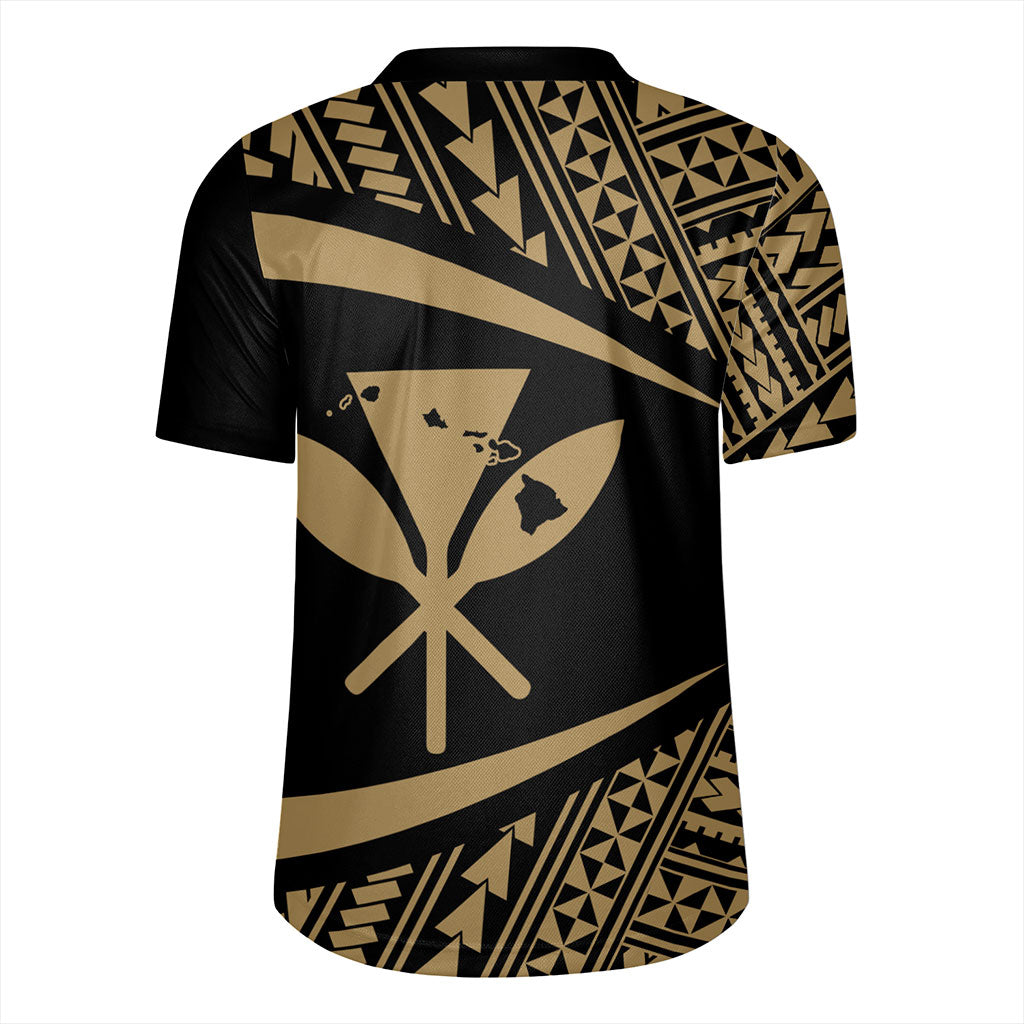 Hawaii Rugby Jersey Polynesian Tribal Pattern Round Style