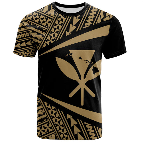 Hawaii T-Shirt Polynesian Tribal Pattern Round Style