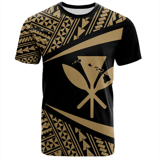 Hawaii T-Shirt Polynesian Tribal Pattern Round Style