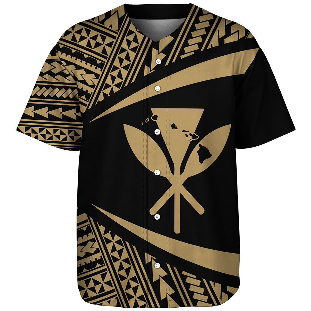 Hawaii Baseball Shirt Polynesian Tribal Pattern Round Style