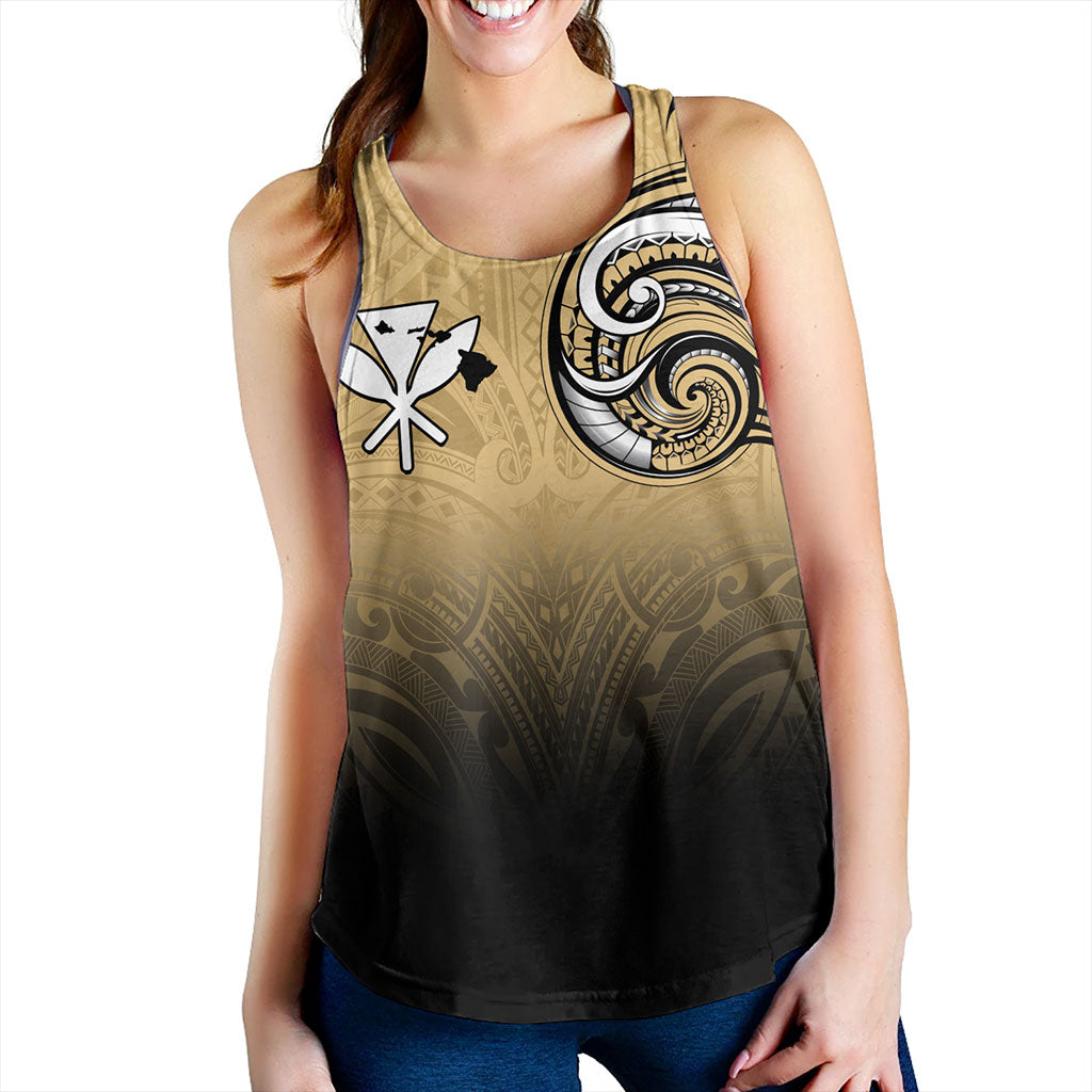 Hawaii Women Tank Kanaka Map Polynesian Tribal Style
