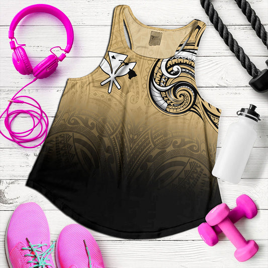 Hawaii Women Tank Kanaka Map Polynesian Tribal Style