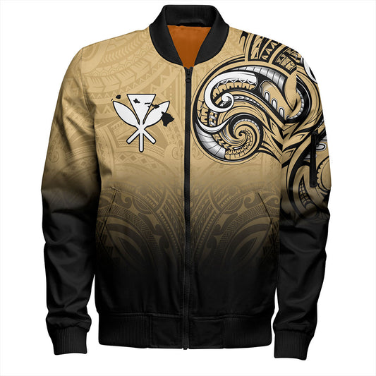 Hawaii Bomber Jacket Kanaka Map Polynesian Tribal Style