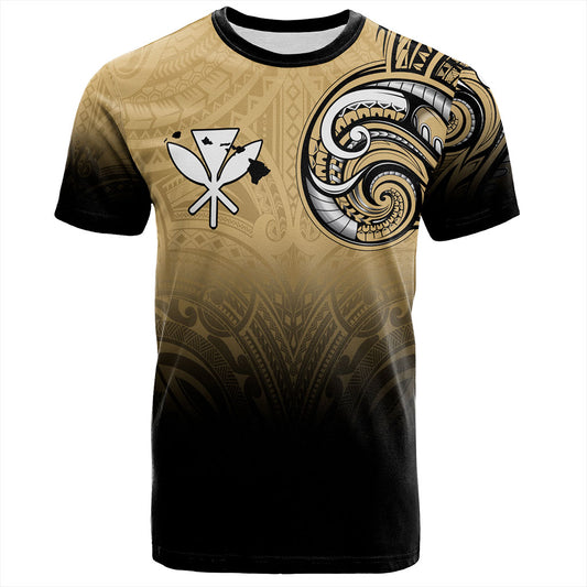 Hawaii T-Shirt Kanaka Map Polynesian Tribal Style