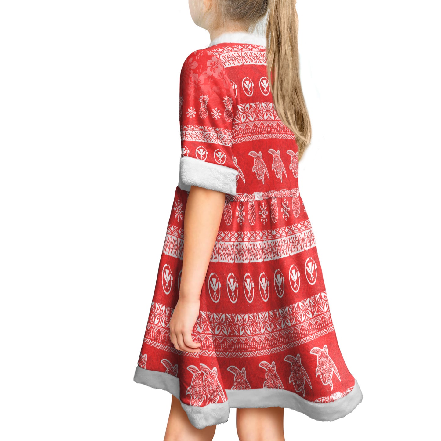 Hawaii Women and Kid Christmas Dress Mele Kalikimaka Merry Christmas Tree Pineapple Tropical