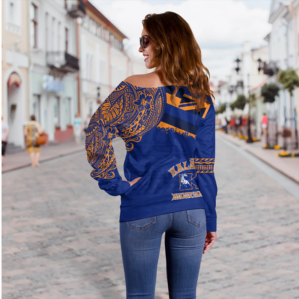 Hawaii Off Shoulder Sweatshirt Kalaheo With Crest Style