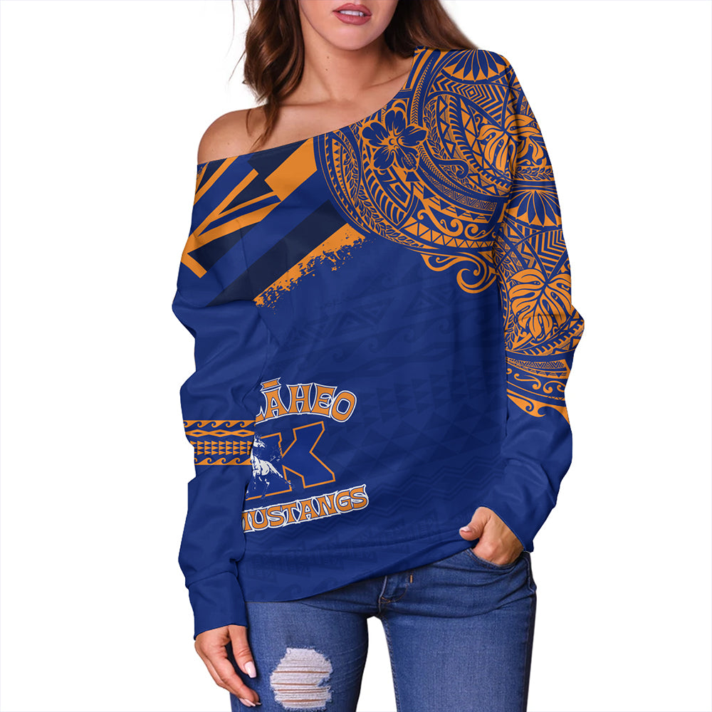 Hawaii Off Shoulder Sweatshirt Kalaheo With Crest Style