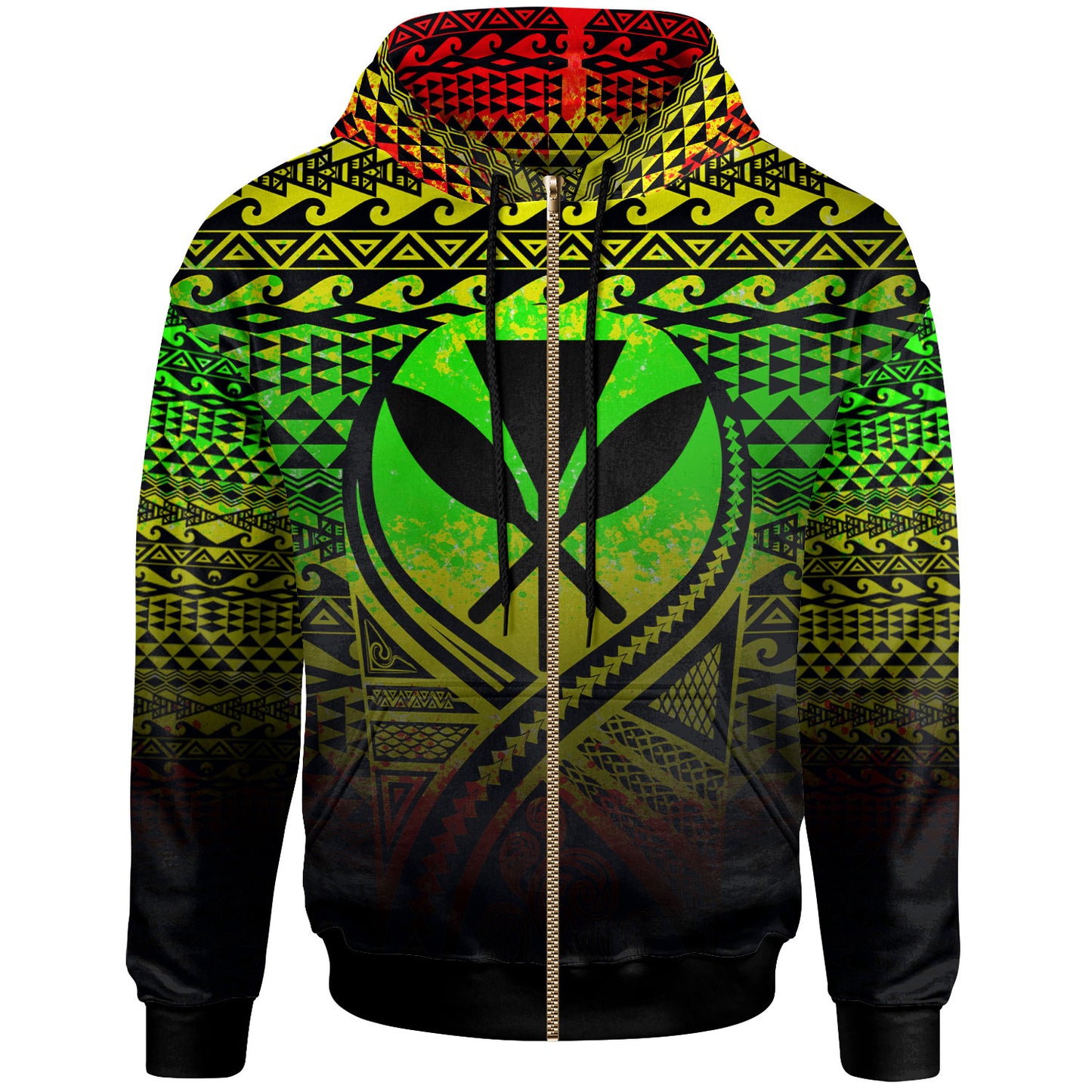 Kanaka Maoli All Over Hoodie Lift Up Reggae