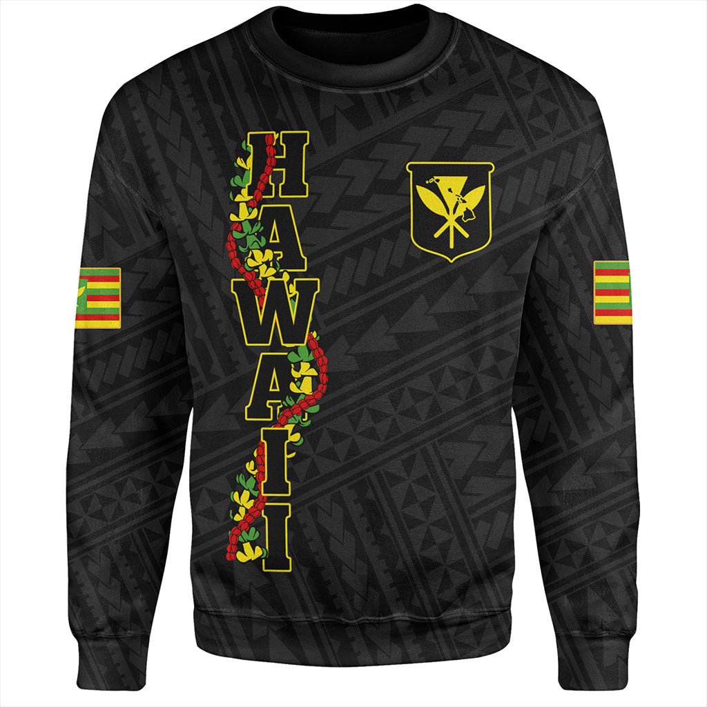 Hawaii Sweatshirt Kanaka Maoli Floral Puakenikeni Lei Reggae