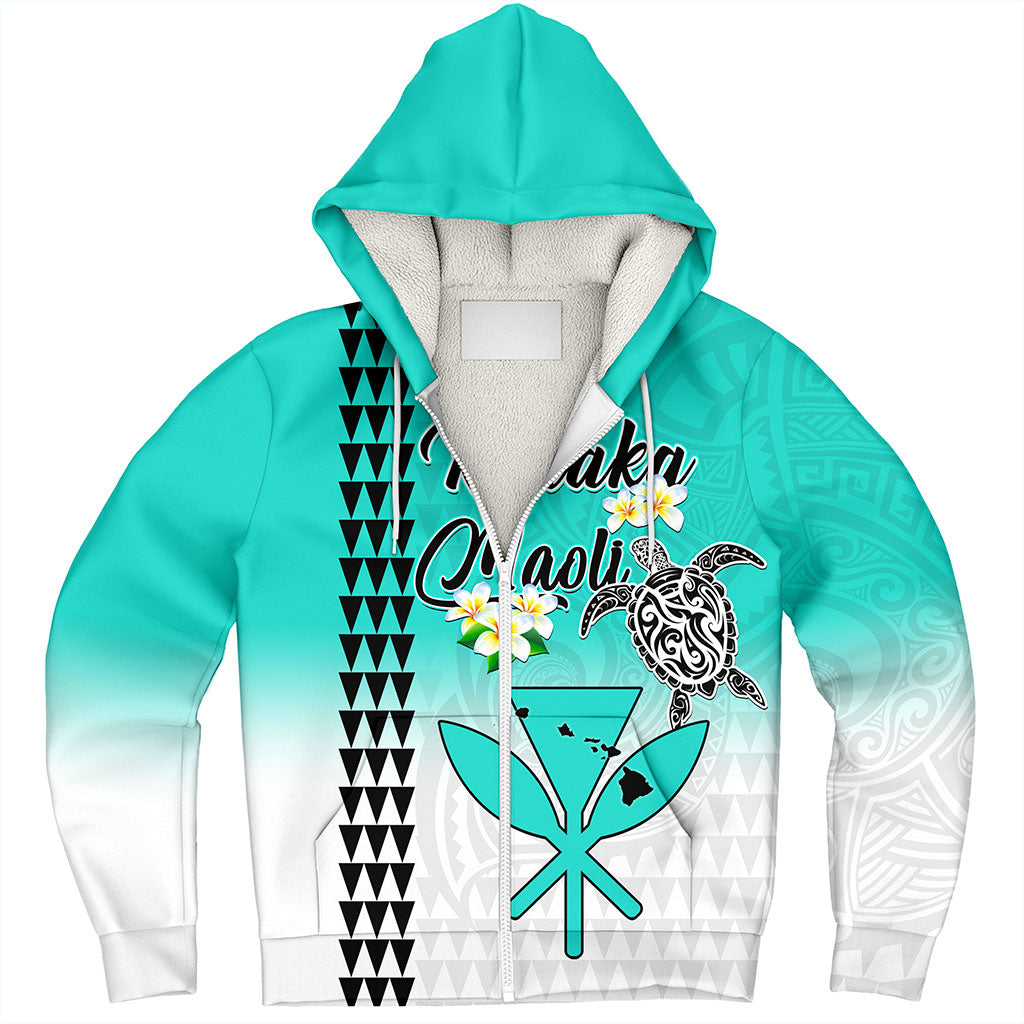 Hawaii Sherpa Hoodie Kanaka Maoli With Map Tribal Aloha