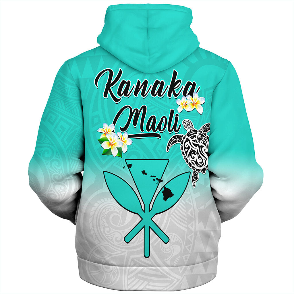 Hawaii Sherpa Hoodie Kanaka Maoli With Map Tribal Aloha