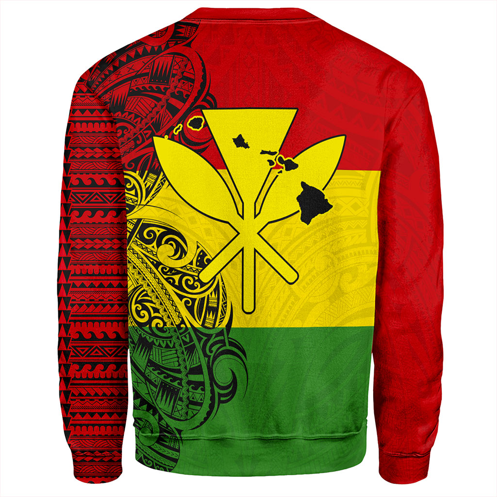Hawaii Sweatshirt Kanaka Maoli With Map Tribal Polynesian