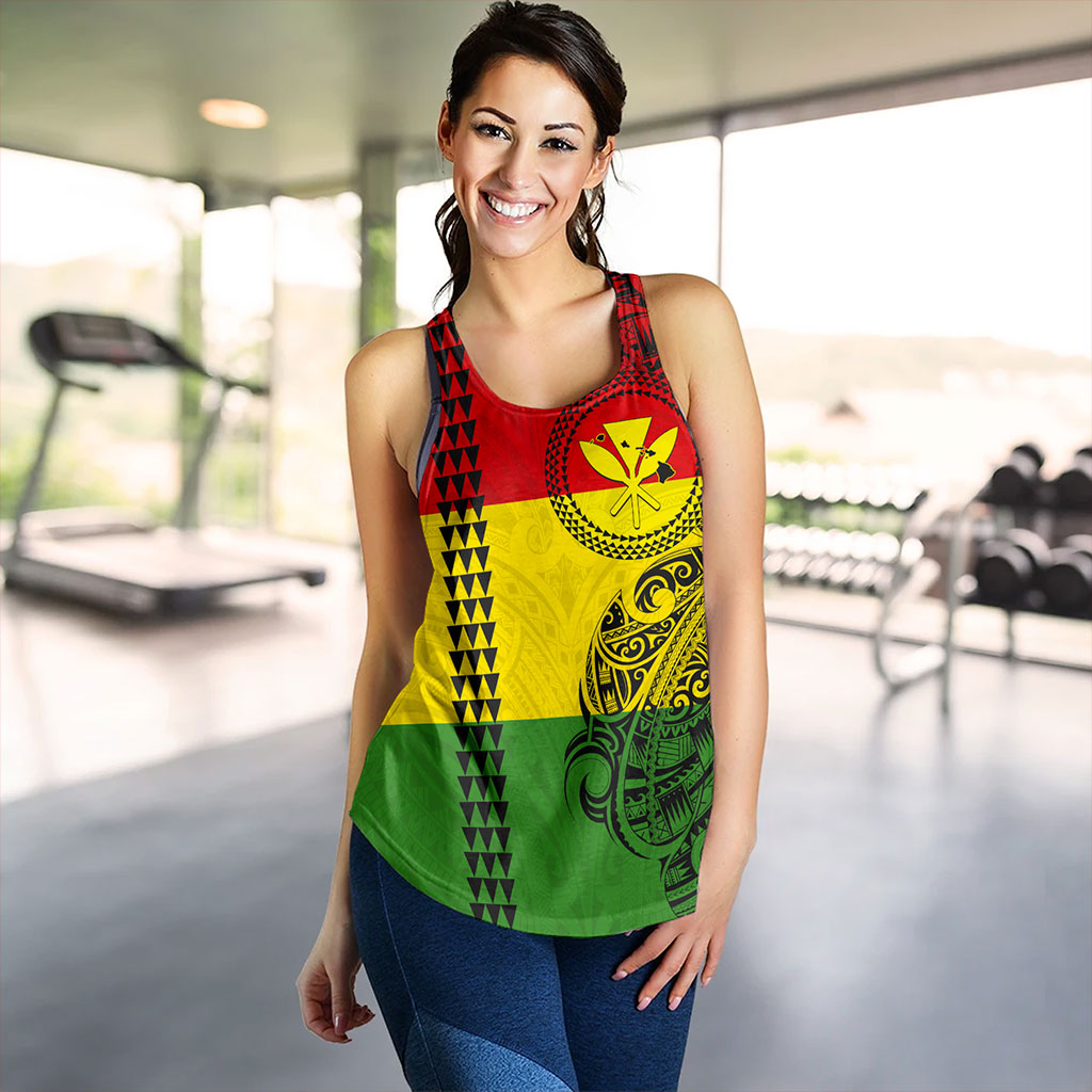 Hawaii Women Tank Kanaka Maoli With Map Tribal Polynesian