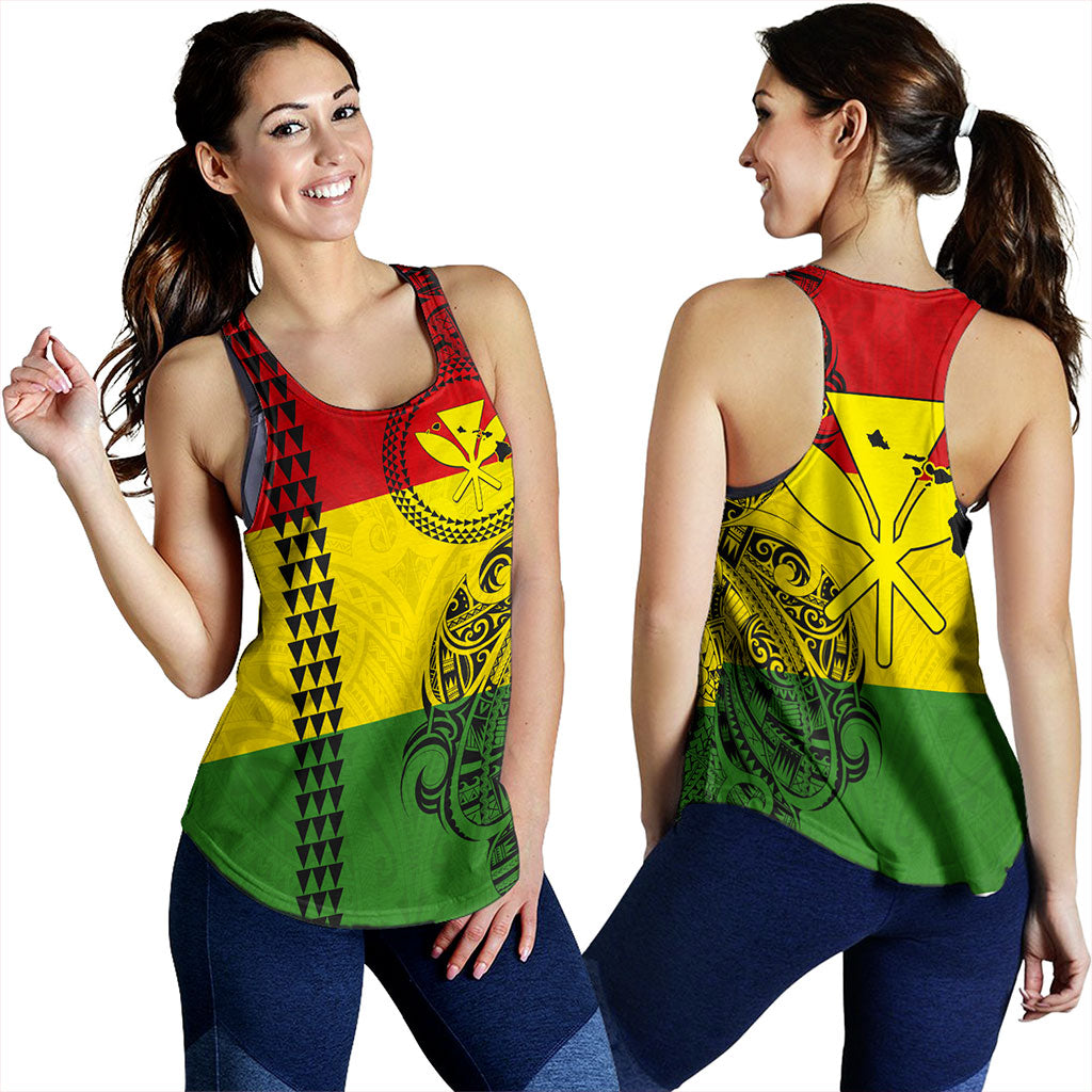 Hawaii Women Tank Kanaka Maoli With Map Tribal Polynesian