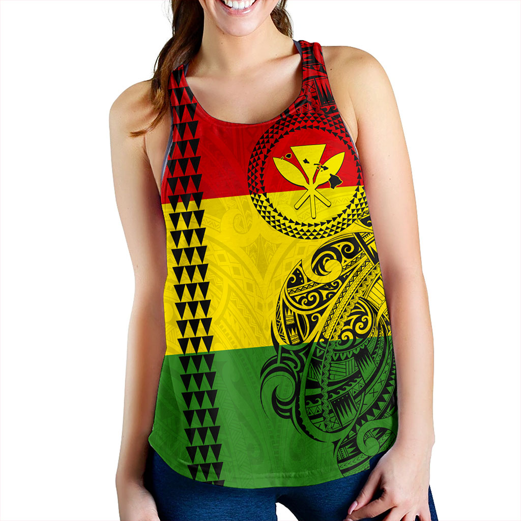 Hawaii Women Tank Kanaka Maoli With Map Tribal Polynesian