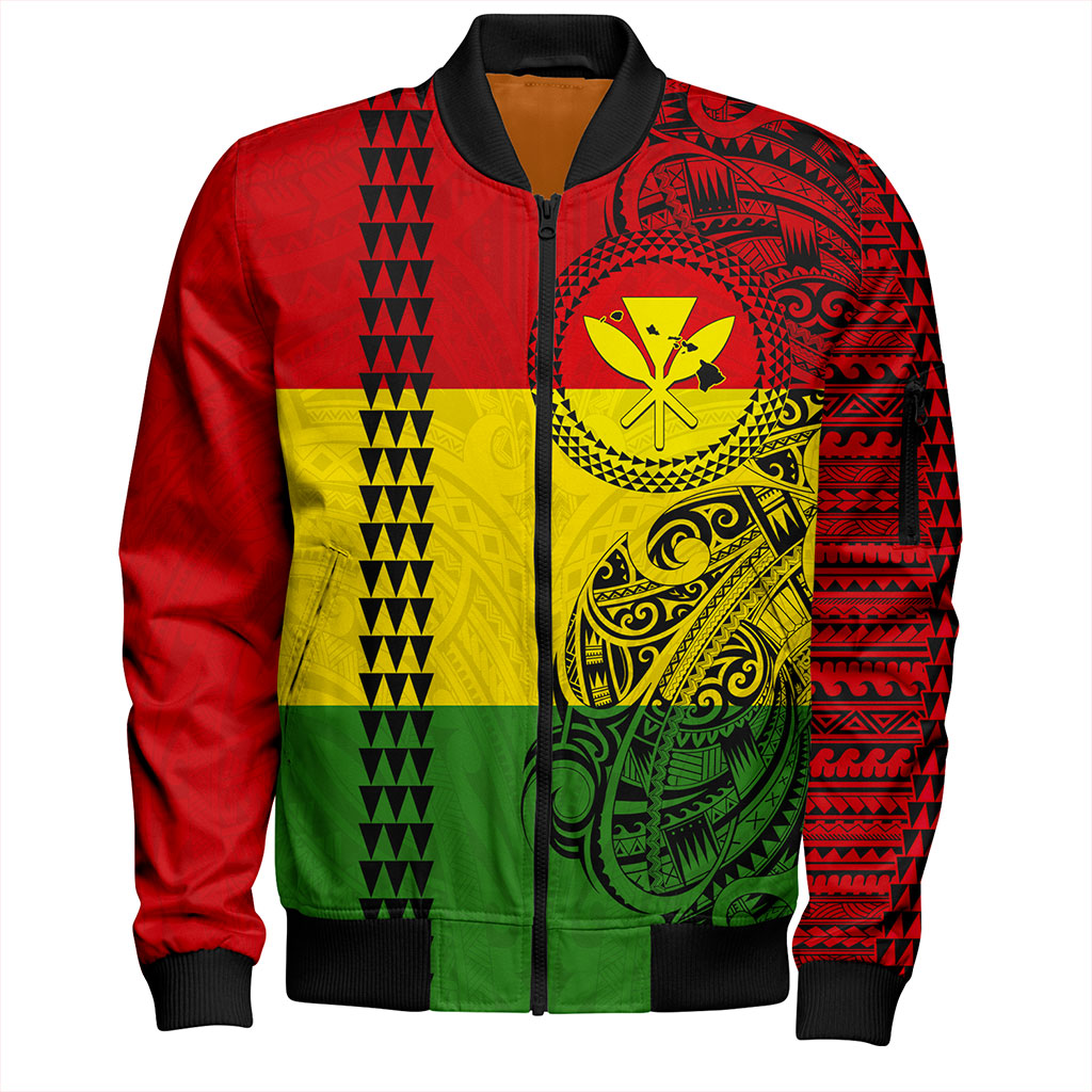 Hawaii Bomber Jacket Kanaka Maoli With Map Tribal Polynesian