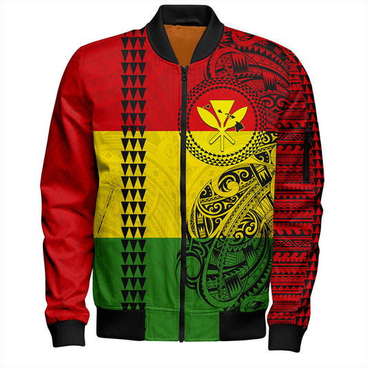 Hawaii Bomber Jacket Kanaka Maoli With Map Tribal Polynesian
