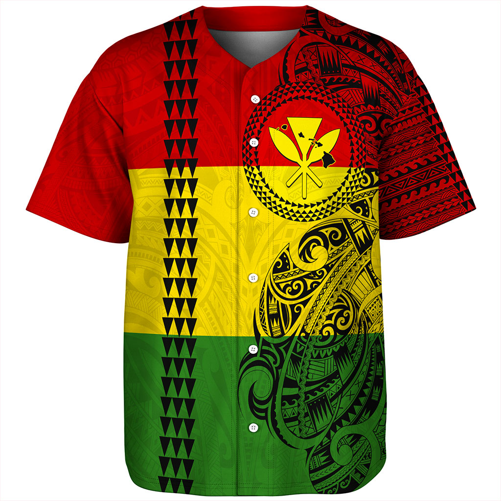 Hawaii Baseball Shirt Kanaka Maoli With Map Tribal Polynesian
