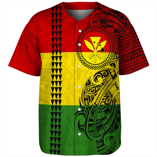 Hawaii Baseball Shirt Kanaka Maoli With Map Tribal Polynesian