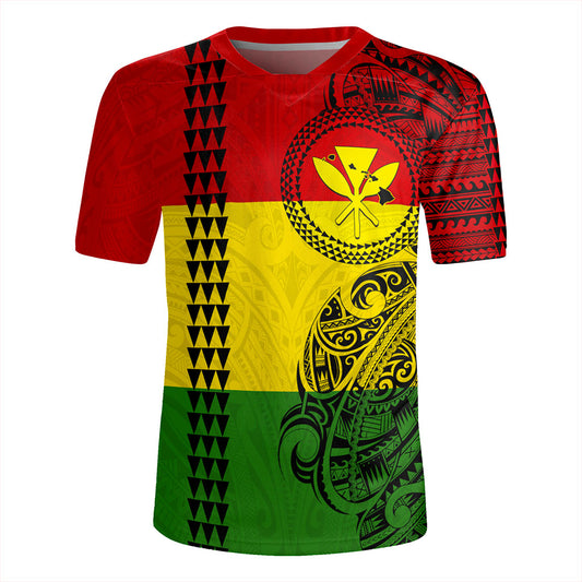 Hawaii Rugby Jersey Kanaka Maoli With Map Tribal Polynesian