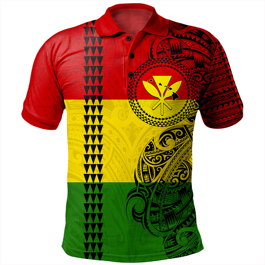 Hawaii Polo Shirt Kanaka Maoli With Map Tribal Polynesian