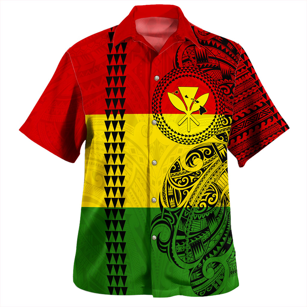 Hawaii Hawaiian Shirt Kanaka Maoli With Map Tribal Polynesian