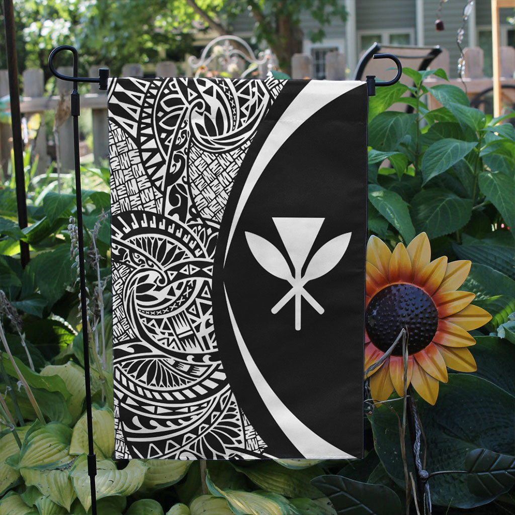 Hawaii Garden Flag Kanaka Lauhala Circle White