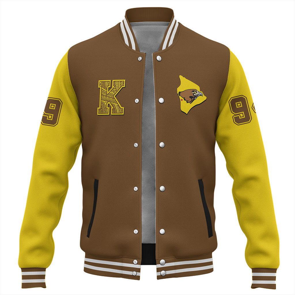 Hawaii Baseball Jacket Ke Kula O Nawahiokalaniopuu Polynesian Letters Style