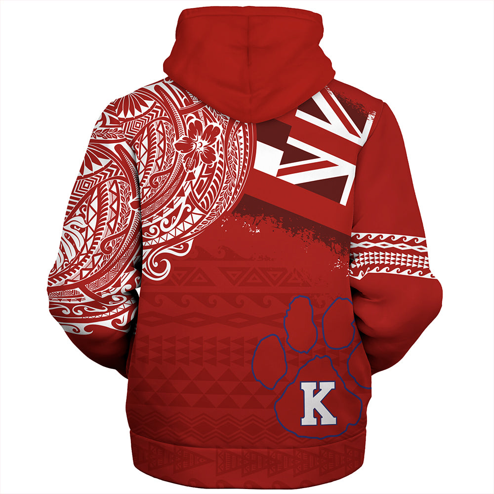 Hawaii Sherpa Hoodie Kea'au High School With Crest Style