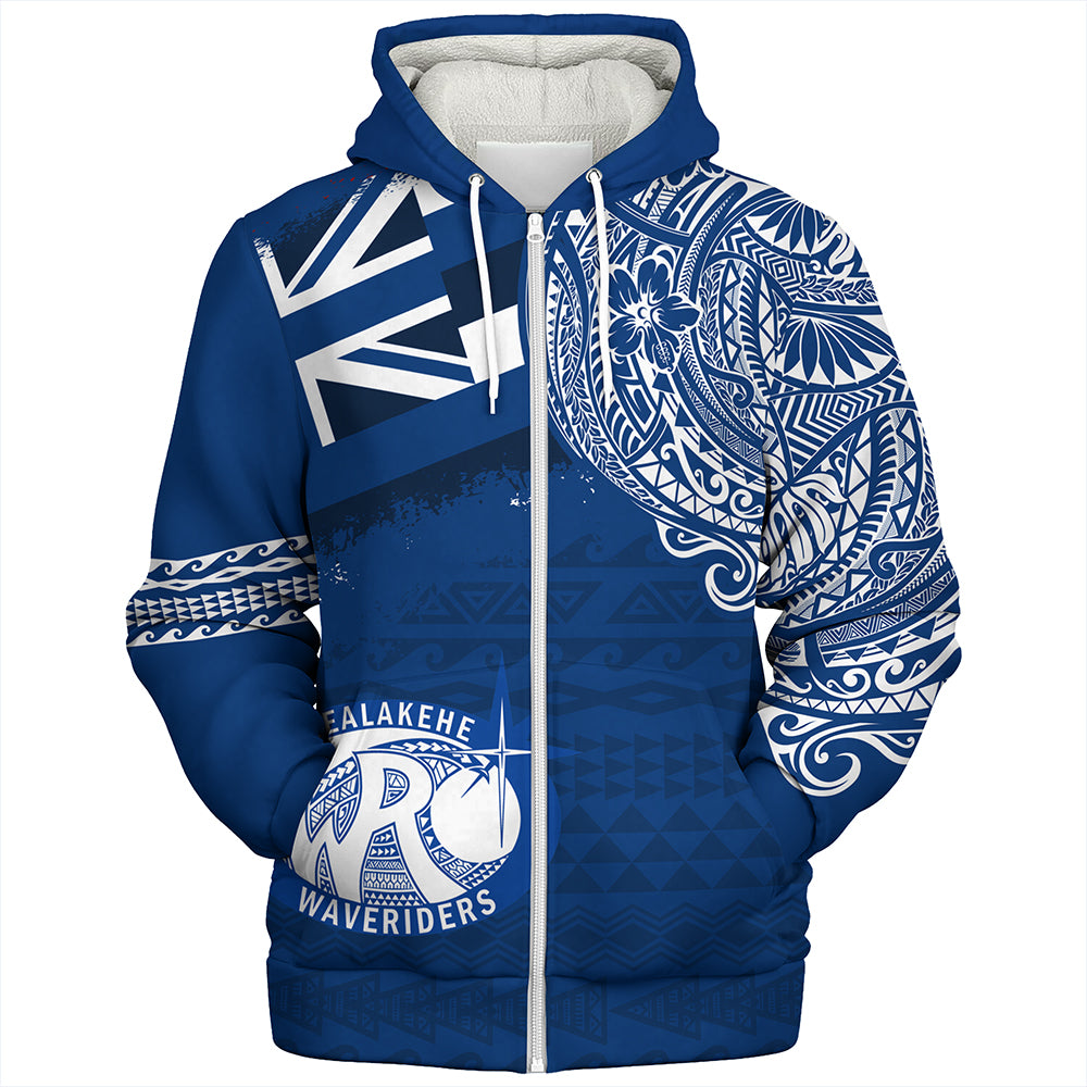 Hawaii Sherpa Hoodie Kealakehe High School With Crest Style