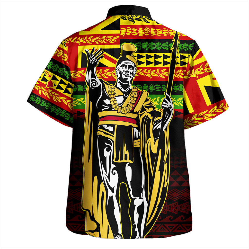Hawaii Hawaiian Shirt King Kamehameha Flag Kanaka Maoli Tribal With Flower Lie