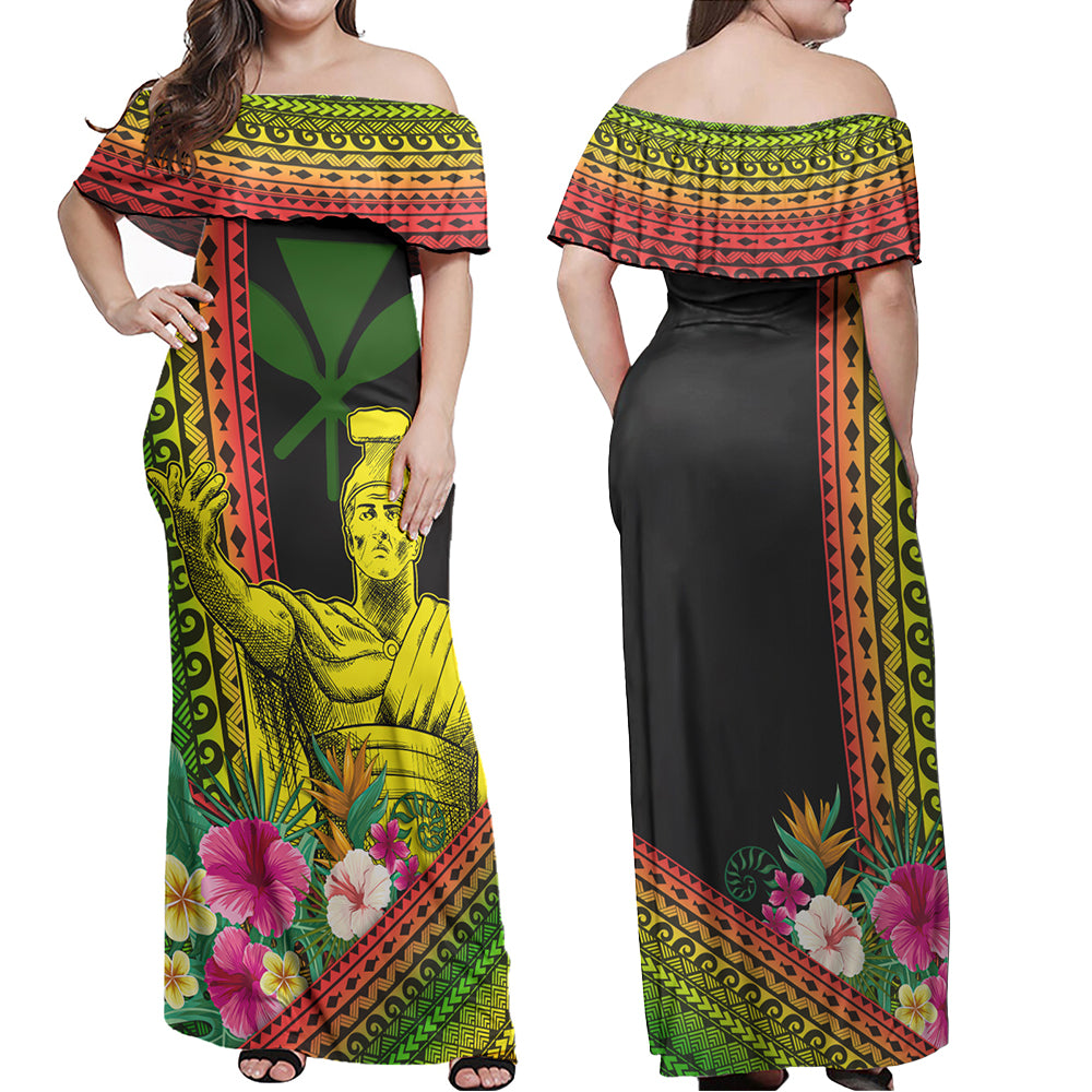 Hawaii Combo Dress And Shirt King Hawaii With Tropical Flowers