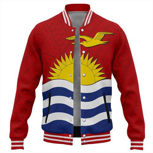 Kiribati Baseball Jacket Flag Design With Pattern