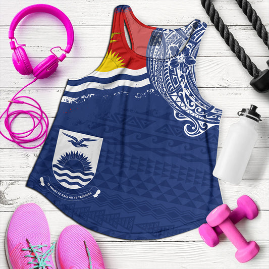 Kiribati Women Tank Polynesian Flag With Coat Of Arms