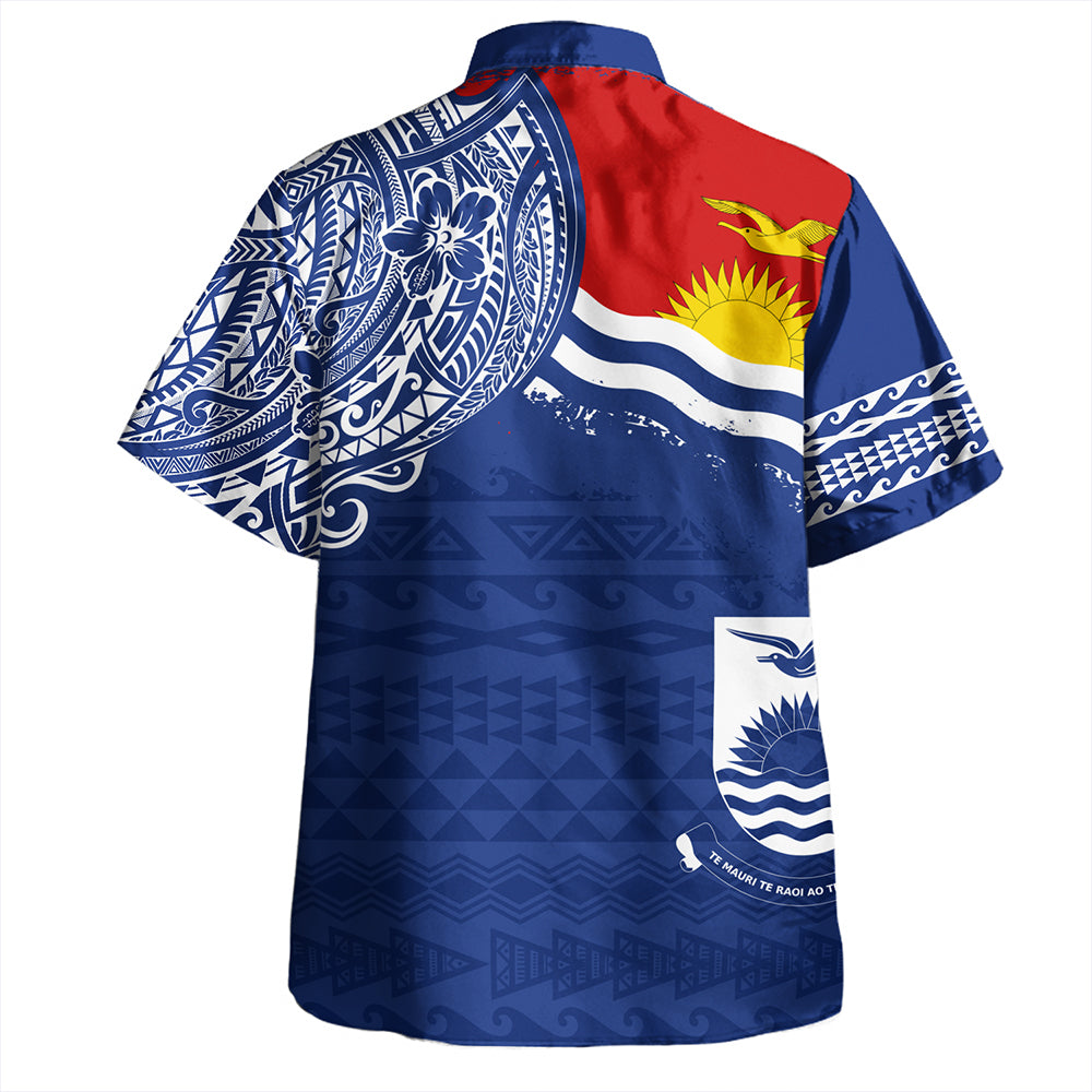 Kiribati Hawaiian Shirt Polynesian Flag With Coat Of Arms