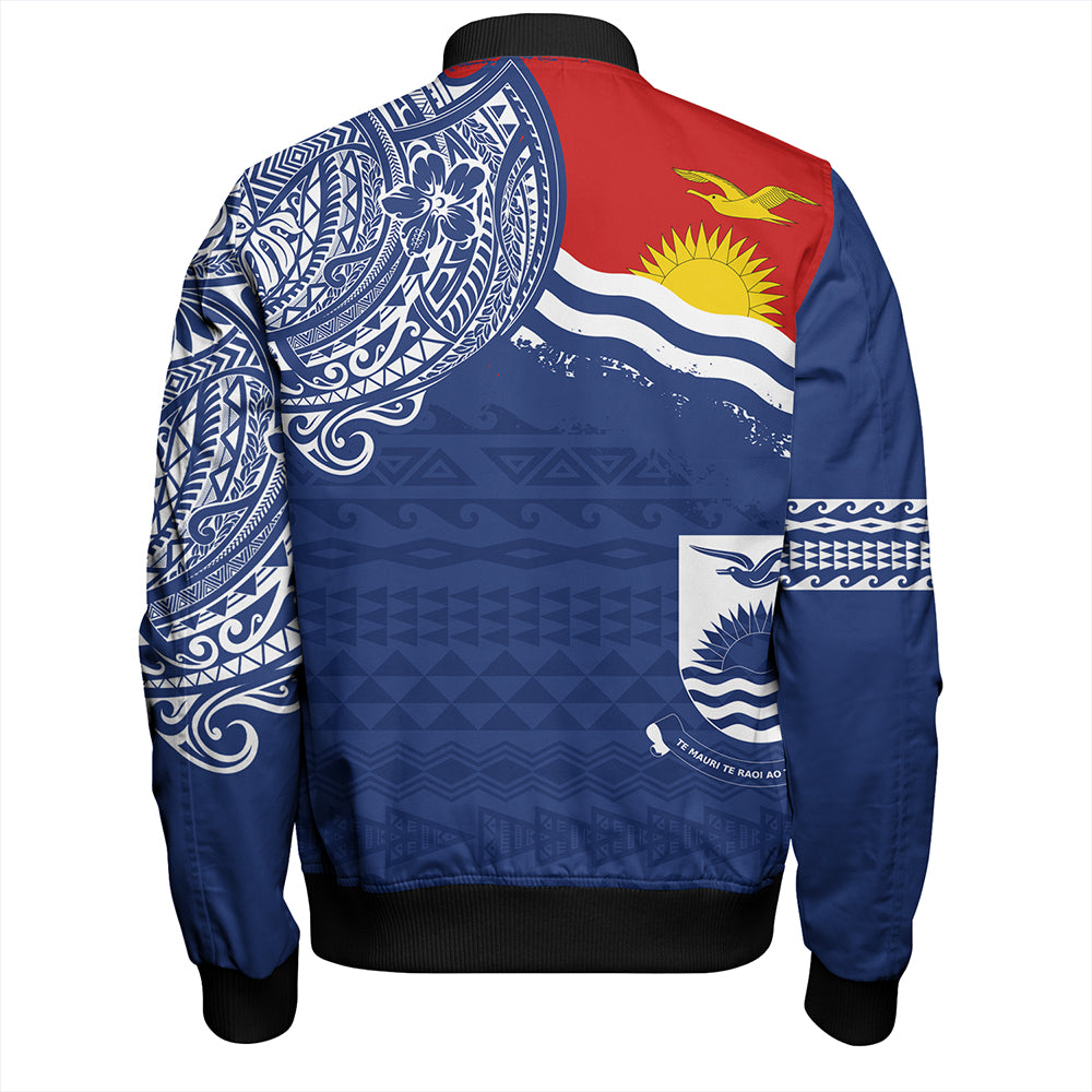 Kiribati Bomber Jacket Polynesian Flag With Coat Of Arms