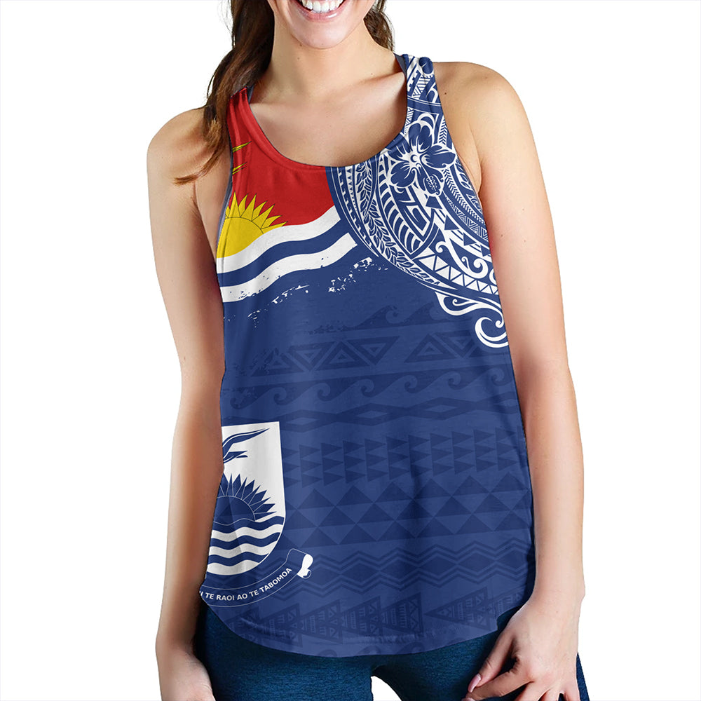 Kiribati Women Tank Polynesian Flag With Coat Of Arms