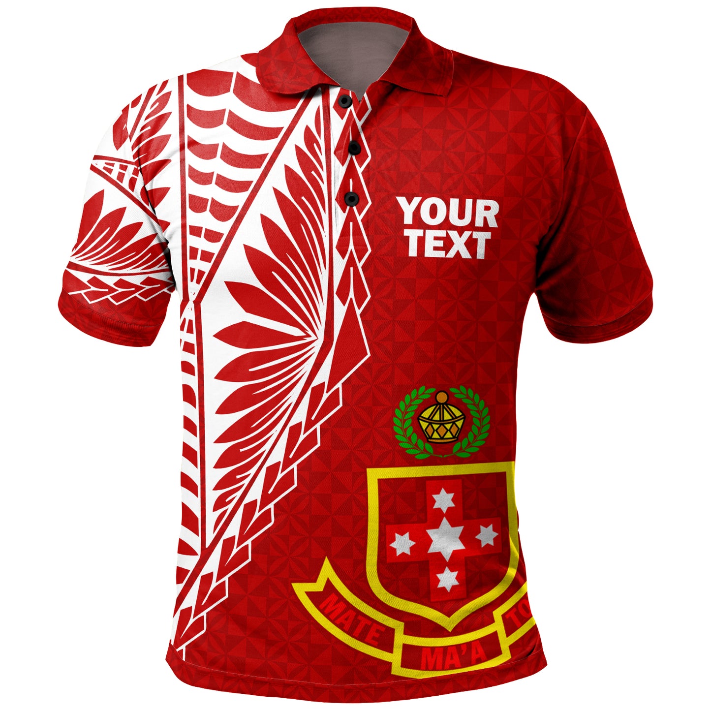 Kolisi Tonga 'Atele Polo Shirt - Tongan Pattern