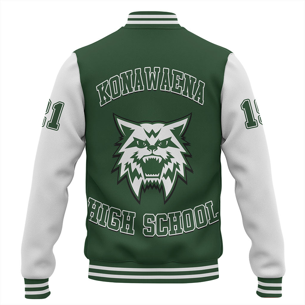 Hawaii Baseball Jacket Konawaena High School Polynesian Letters Style