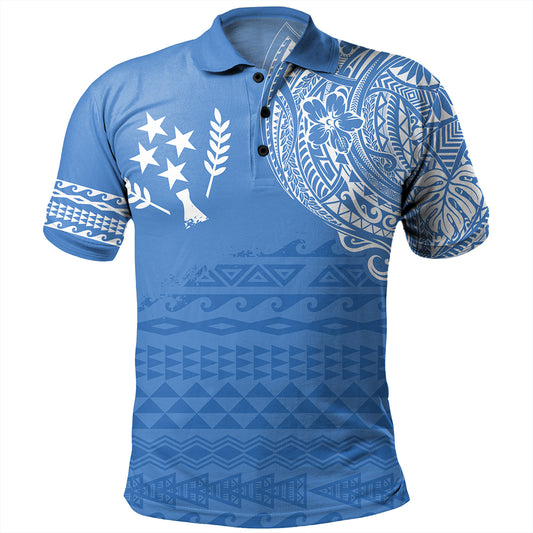 Kosrae Polo Shirt Polynesian Flag With Coat Of Arms