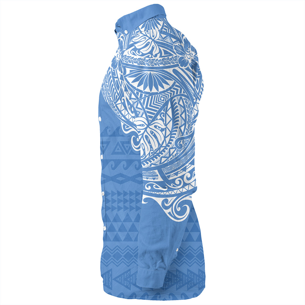 Kosrae Long Sleeve Shirt Polynesian Flag With Coat Of Arms