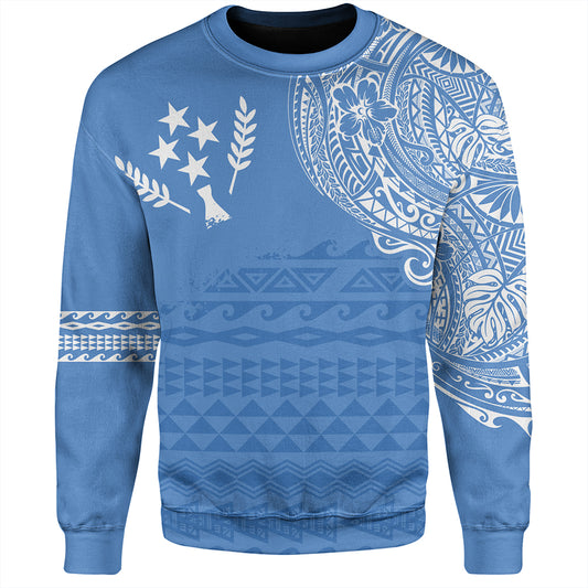 Kosrae Sweatshirt Polynesian Flag With Coat Of Arms