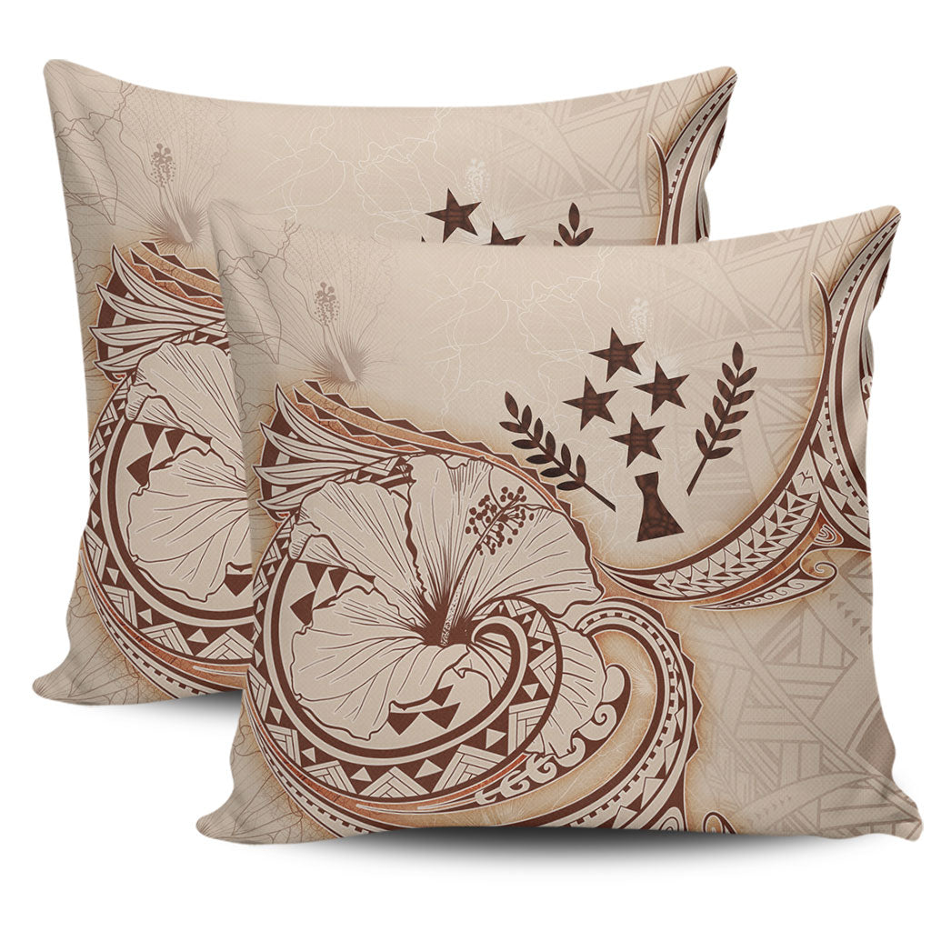 Kosrae Pillow Cover Hibiscus Flower Vintage Style