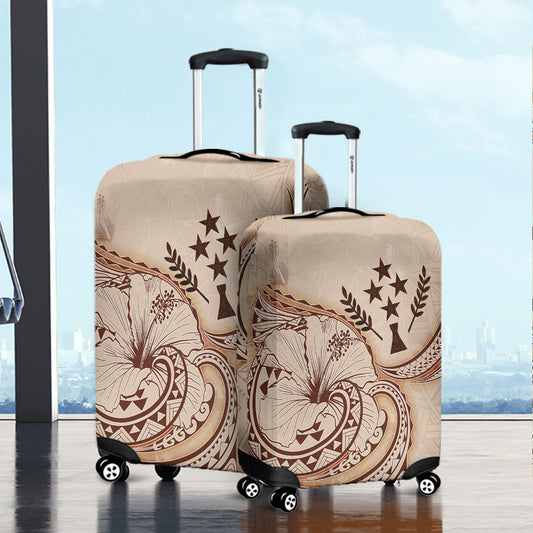 Kosrae Luggage Cover Hibiscus Flower Vintage Style