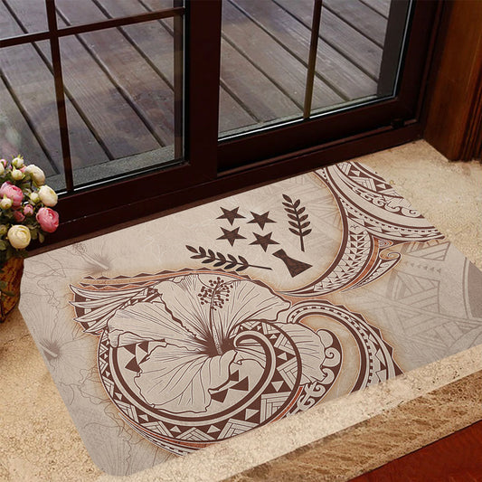 Kosrae Door Mat Hibiscus Flower Vintage Style